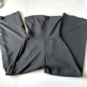 Wasabi + Mint Take A Minute Wide Leg Strapless Jumpsuit in Black small